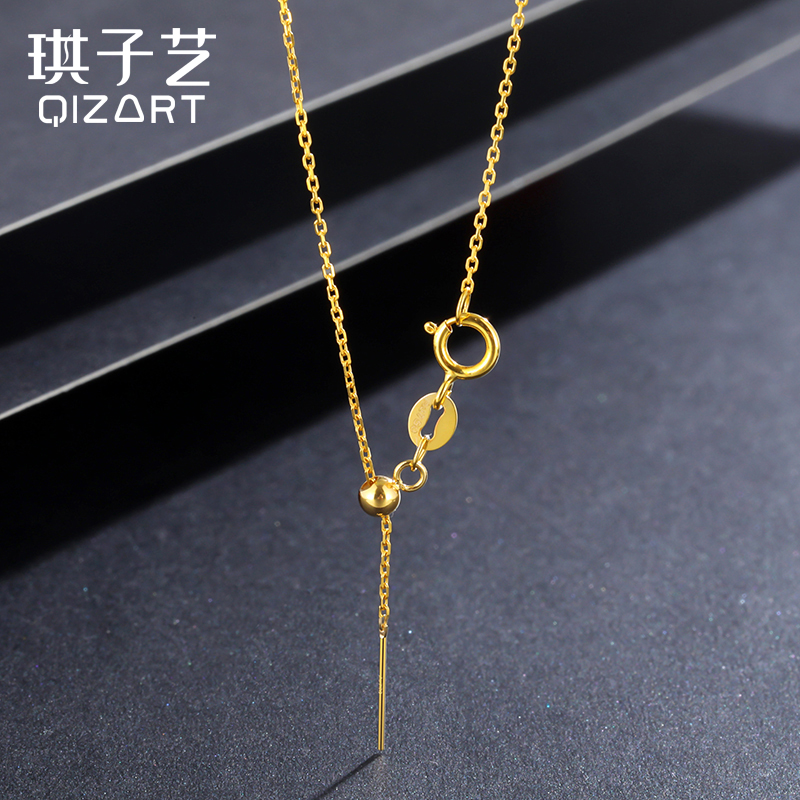 18K金针式十字链通体18K金材质