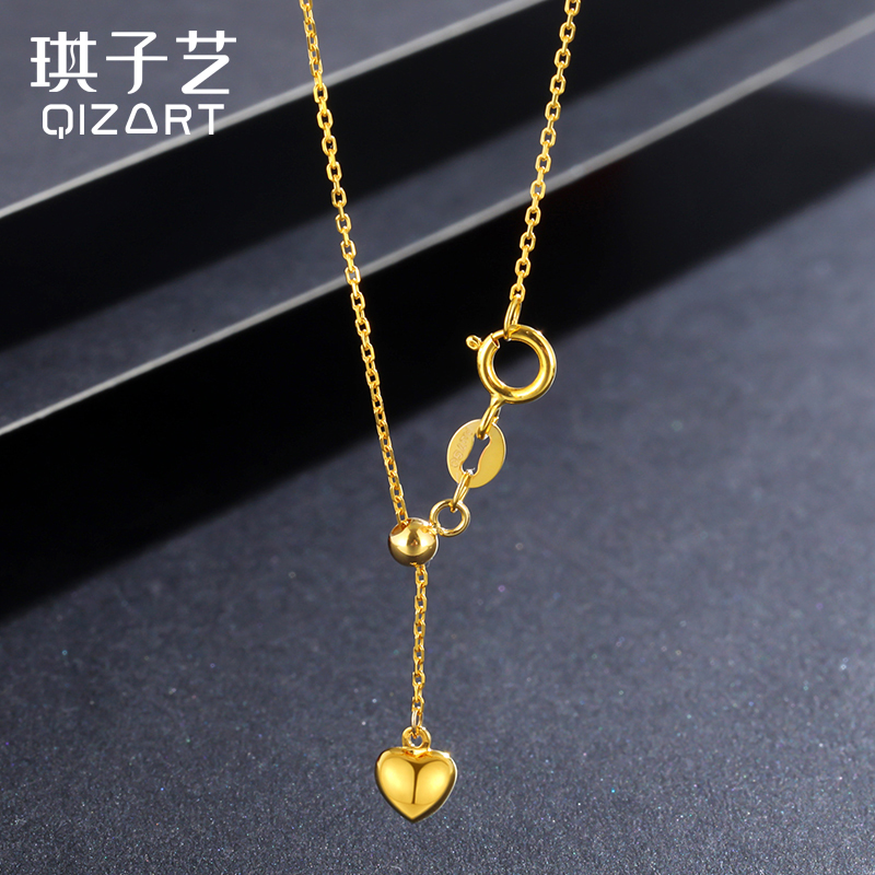 18K金调节十字链通体18K金材质