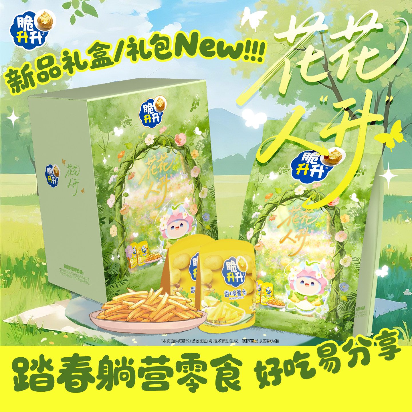 【节日礼盒】脆升升礼盒-花花人升/马力全开礼包薯条薯片