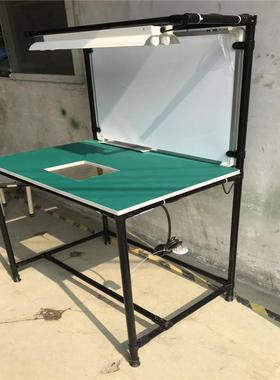 珠三角厂家黑色防静电精益管操作台晒网看板工作台