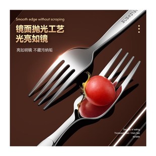 水果叉316不锈钢叉子餐具家用吃饭大I人吃面意面餐叉西餐牛排叉勺