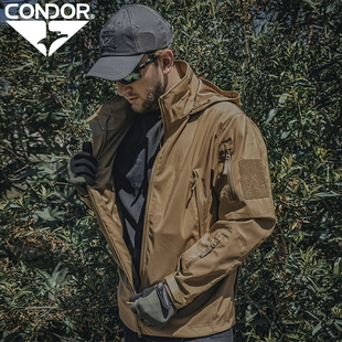 CONDOR轻量户外软壳零点高峰夹克防风防水609立领隐藏风帽外套男