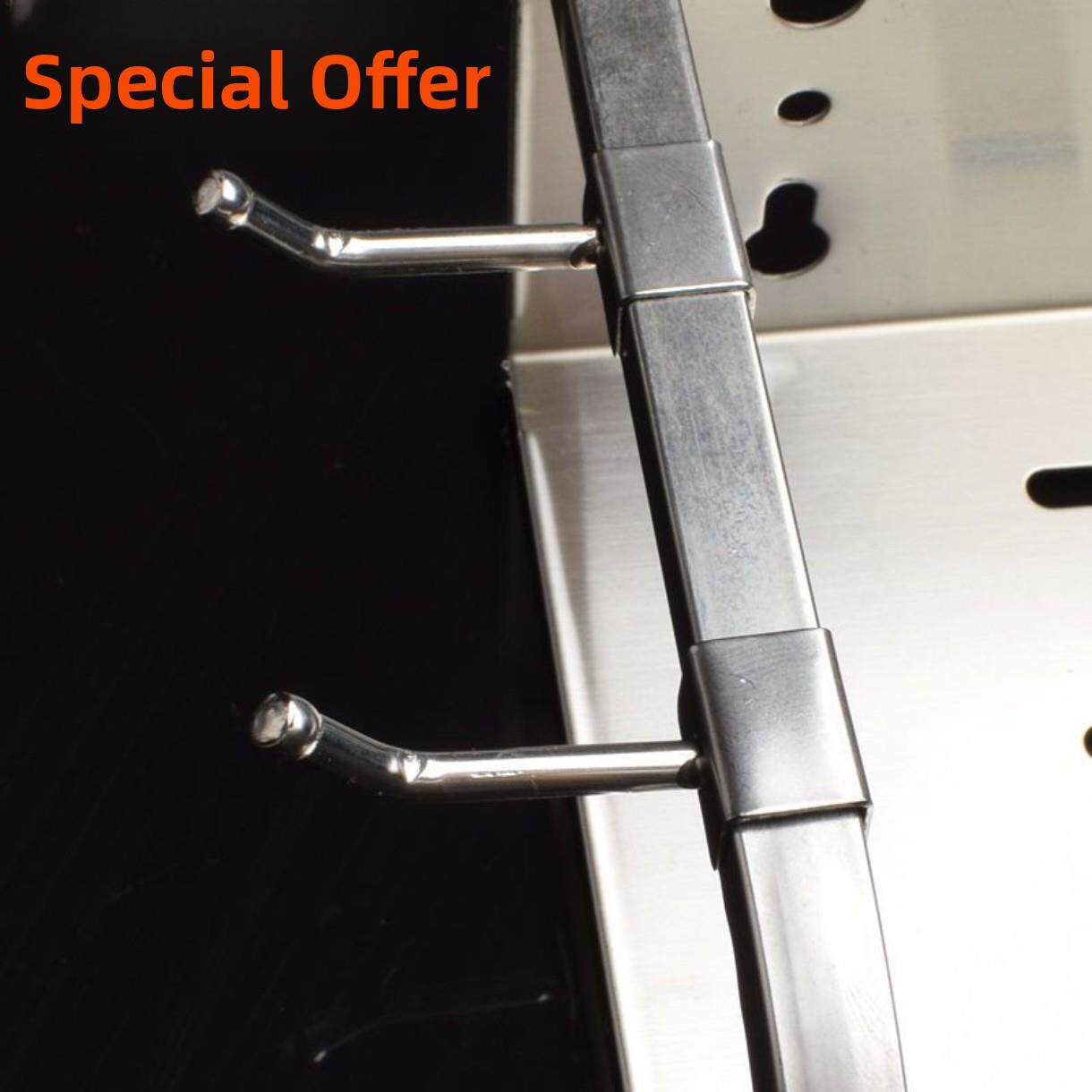 置物架不锈钢挂钩方管卡勾1cm金属单钩小配件厨具刀架砧板架卡勾