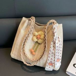 包包女2026新款 草编休闲托特手提包 编织单肩包海边度假草编包时尚