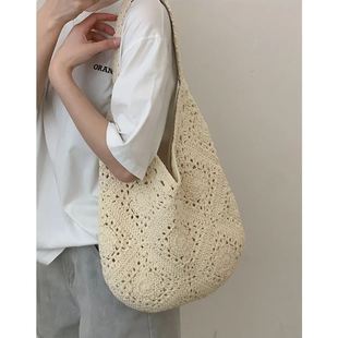 森系草编包度假风大容量托特包 潮时尚 文艺编织包包女式 2026新款