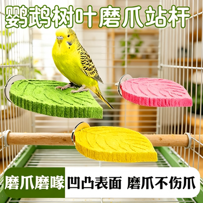 鹦鹉磨砂树叶站杆磨喙磨爪无害