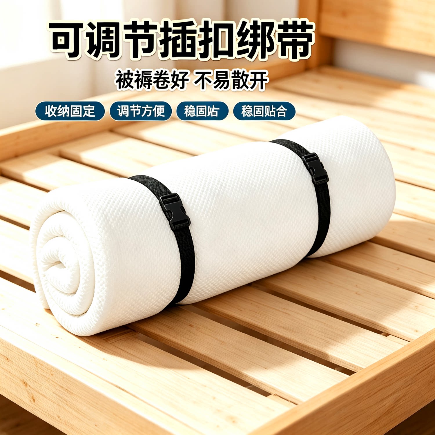 多功能可调卡扣床垫收纳捆绑带