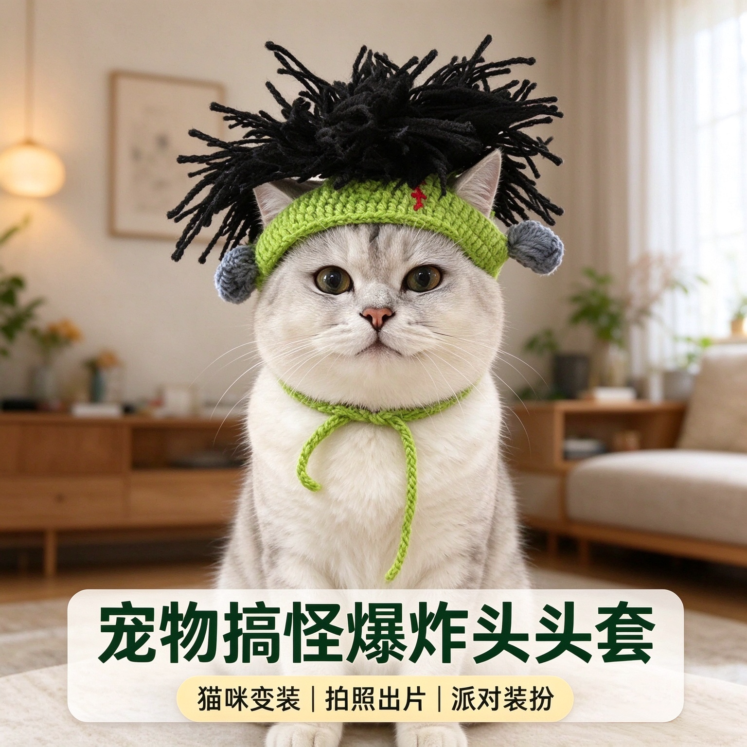 猫狗无毛头套搞笑摇滚变装
