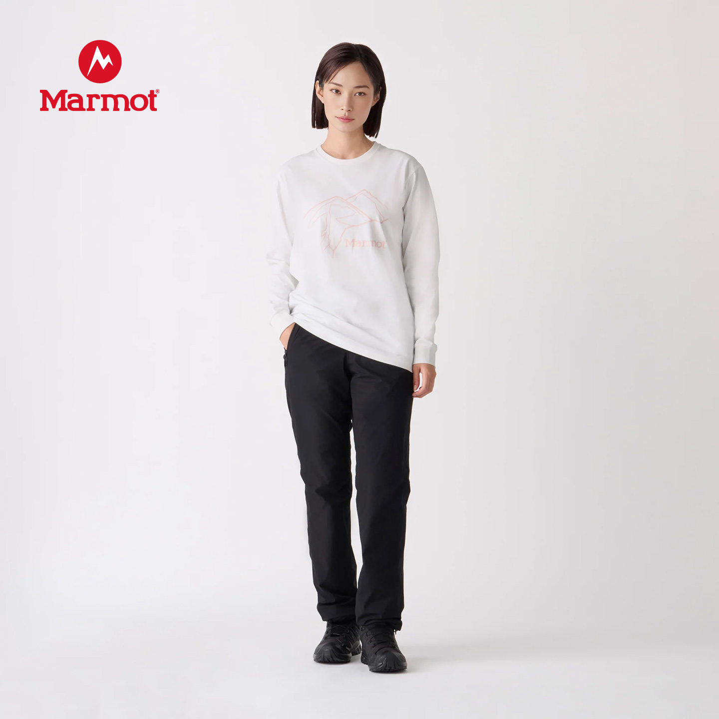 Marmot土拨鼠女款圣山长袖T恤