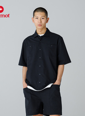 MARMOT 土拨鼠DA Breathable 男款透气四向弹力拉伸衬衫短袖上衣