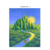 饰挂画芯 生命力风景插画绿色治愈系创意复刻艺术装 Mulgil Kim