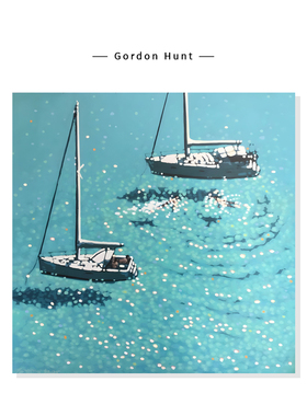 【Gordon Hunt】一帆风顺海洋风景插画蓝色系复刻艺术装饰挂画芯
