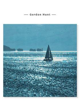 【Gordon Hunt】一帆风顺海洋风景插画蓝色系复刻艺术装饰挂画芯