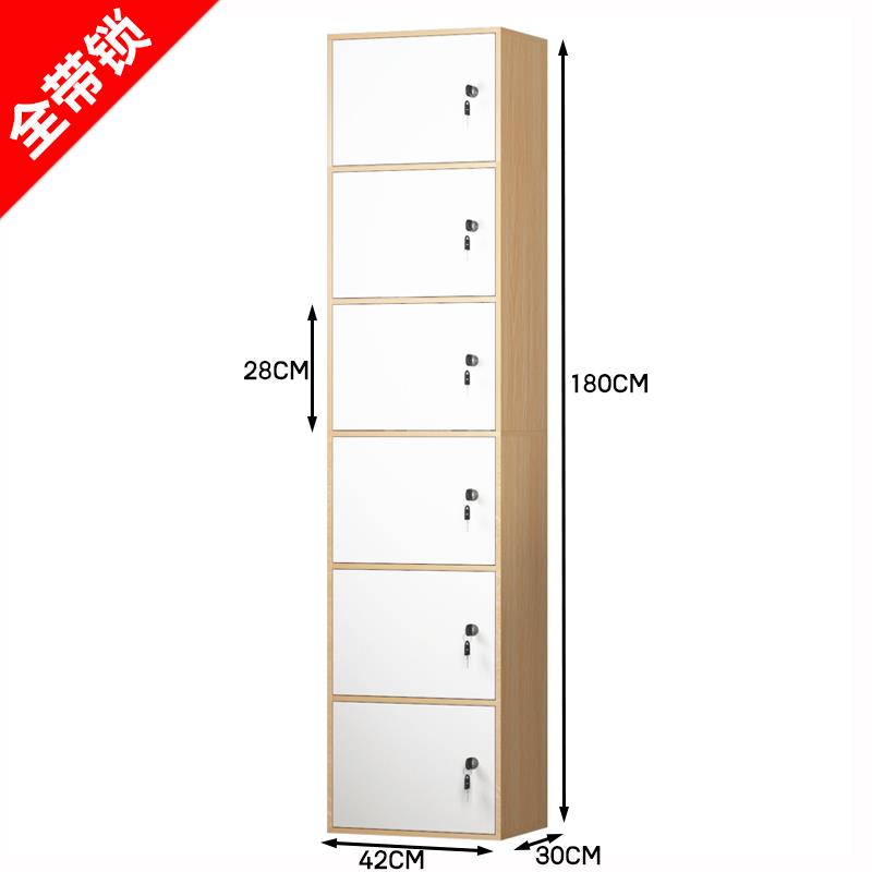 美发店顾客置物柜带锁柜子收纳柜带门收纳柜木质毛巾柜员工存衣柜