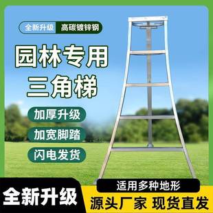 园林三角梯小蛮腰梯子果园专用采摘梯绿化修剪梯三脚梯家用人字梯