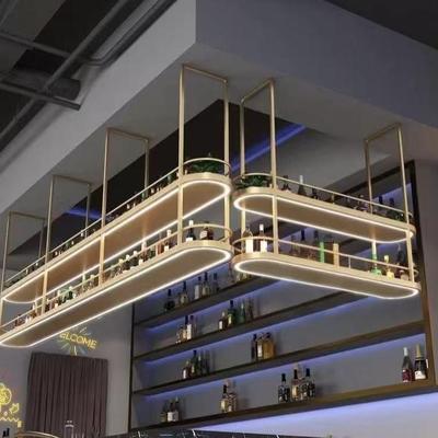 定制酒吧不锈钢吊架悬挂酒架餐厅不锈钢吊柜水吧台餐厅金属架子