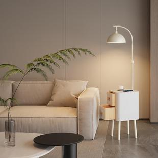 顾家奶油风落地灯客厅新款沙发边卧室床头柜一体抽屉阅读立式台灯