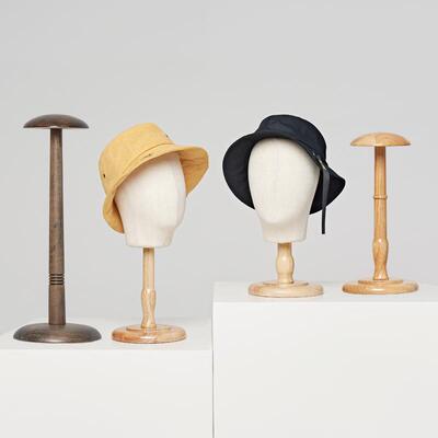 头模新珺乐光款帽架实木台式帽托服示装店帽架帽撑衣柜列陈展假发