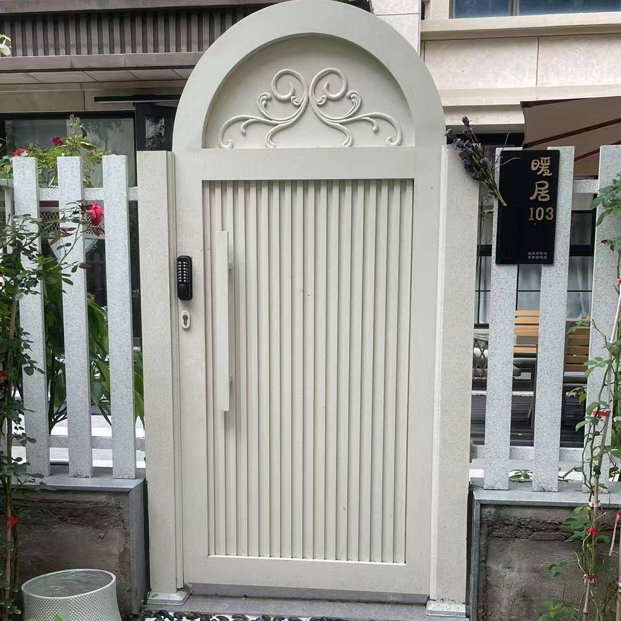 法式别墅庭院花园门别墅围墙门花园门现代简约农村自建房单开院门