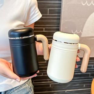 保温杯男款智能显温女士手柄带把手316食品级不锈钢办公室泡茶杯