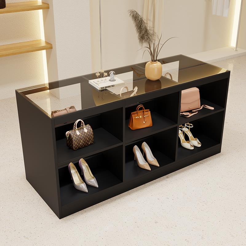 服装店玻璃中岛柜流水台女装饰品摆件陈列展示桌店铺中古风收纳柜