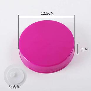 密封罐玻璃瓶泡酒玻璃瓶红色紫色盖子泡菜坛子空瓶子方格瓶内外盖