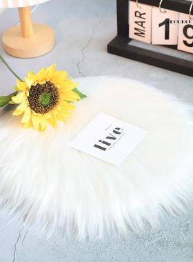 ins白色绒垫子 北欧拍照道具网红摄影拍摄背景布毛绒布装饰小物件