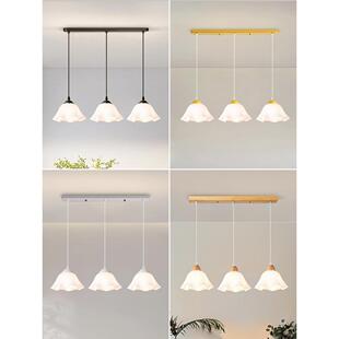 可换灯泡新款花朵餐厅吊灯三头单头现代简约饭厅餐桌吧台家用长灯