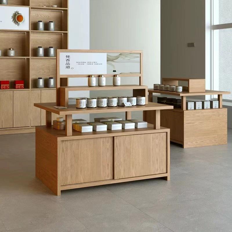 中岛台柜多层宝塔柜茶叶店礼品展示柜中式货架文创旅游商品陈列架