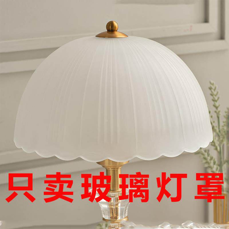 小孔卧室床头台灯玻璃灯罩婚庆学习书房温馨暖灯罩外壳花纹通用罩