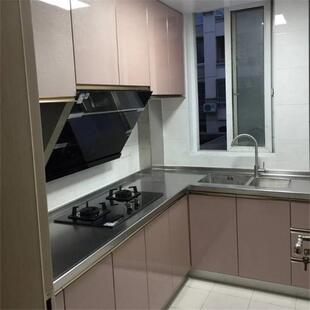 深圳304不锈钢整体橱柜定做 厨房灶台不锈钢台面 送吊柜1890元米