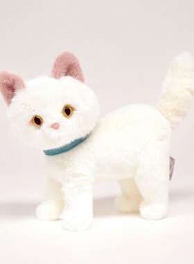 Sunlemon仿真白色猫咪玩偶毛绒公仔蝴蝶结优雅回眸情侣生日礼物
