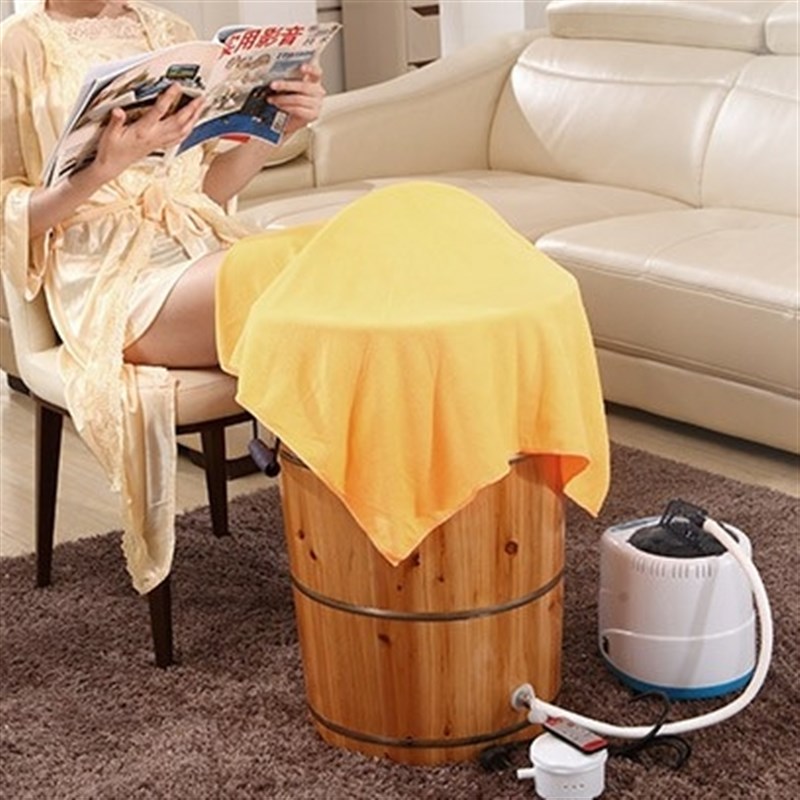 多功能熏蒸e桶 橡木蒸足蒸汽汗蒸桶加高足浴泡脚木桶 洗脚盆熏蒸