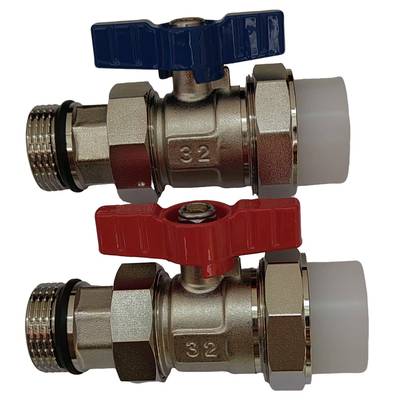 pert全铜过滤器活接球阀地暖分水器进水阀门暖气带表多功能一体阀