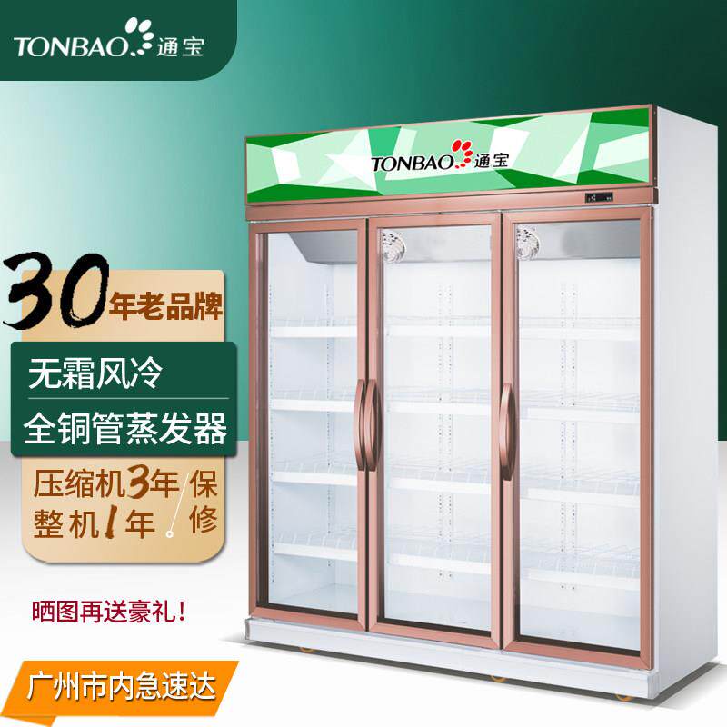 通宝冰柜商用水果保鲜超市双三门饮料冷藏啤酒展示柜风冷无霜立式