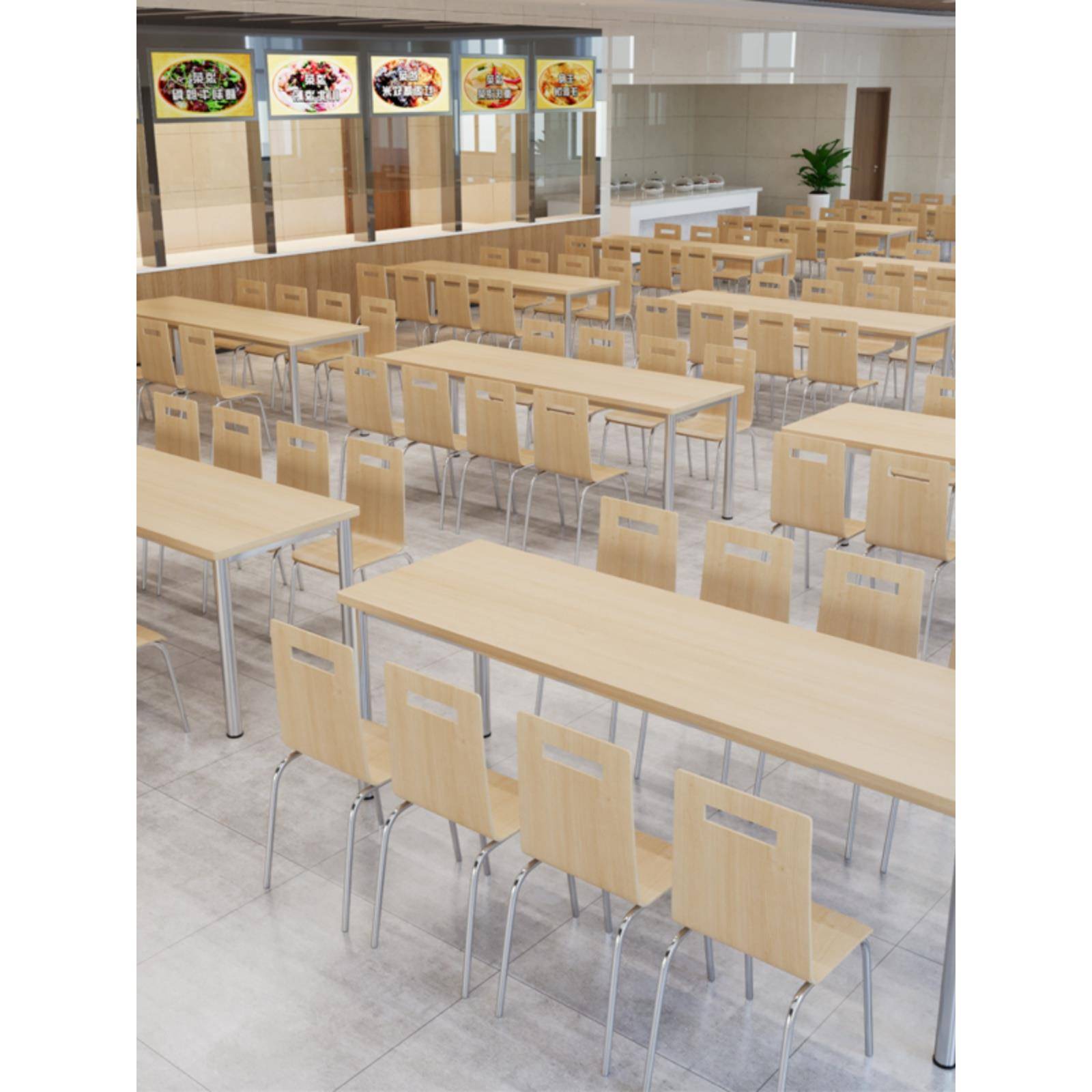 不锈钢食堂餐桌椅4人工厂桌子学校职工员工餐厅桌椅学生食堂餐桌