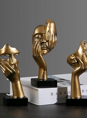 欧式工艺品摆件简约抽象人物雕塑办公室客厅雕塑艺术品装饰品跨境