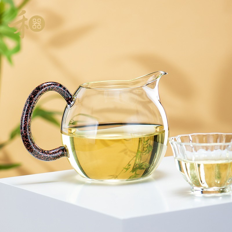 禾器玻璃公道杯炫彩畅然茶海高硼硅耐高温小号公S杯和器茶具分茶
