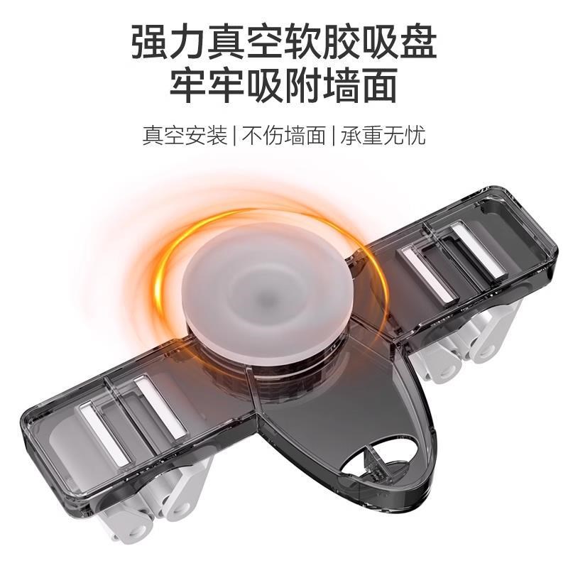 吸盘拖把夹上墙卫生间家用t免打孔浴室挂钩固定壁挂收纳卡扣架挂