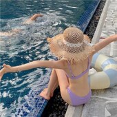 比基尼两件套分体式 性感v紫色女款 纯欲风泡温 爆款 泳衣女2024新款