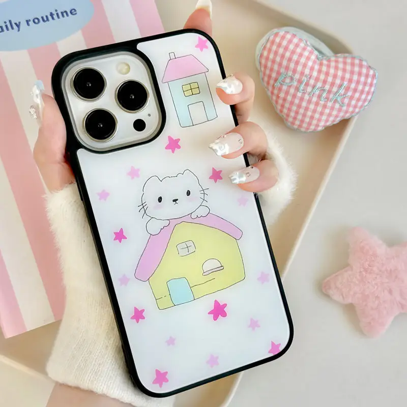 知泰iphone16promax卡通磨砂黑框壳14pro1315适用