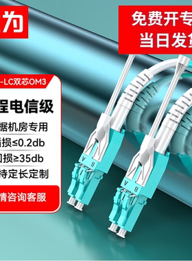 胜为电信级万兆光纤跳线LC-LC双芯OM3 低烟无卤入户光纤线 收发器尾纤 拉杆式万兆3米FLLO-3030