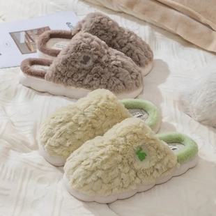 慈溪棉士春秋冬天居家用室内防滑厚底月子鞋家居保暖情侣男