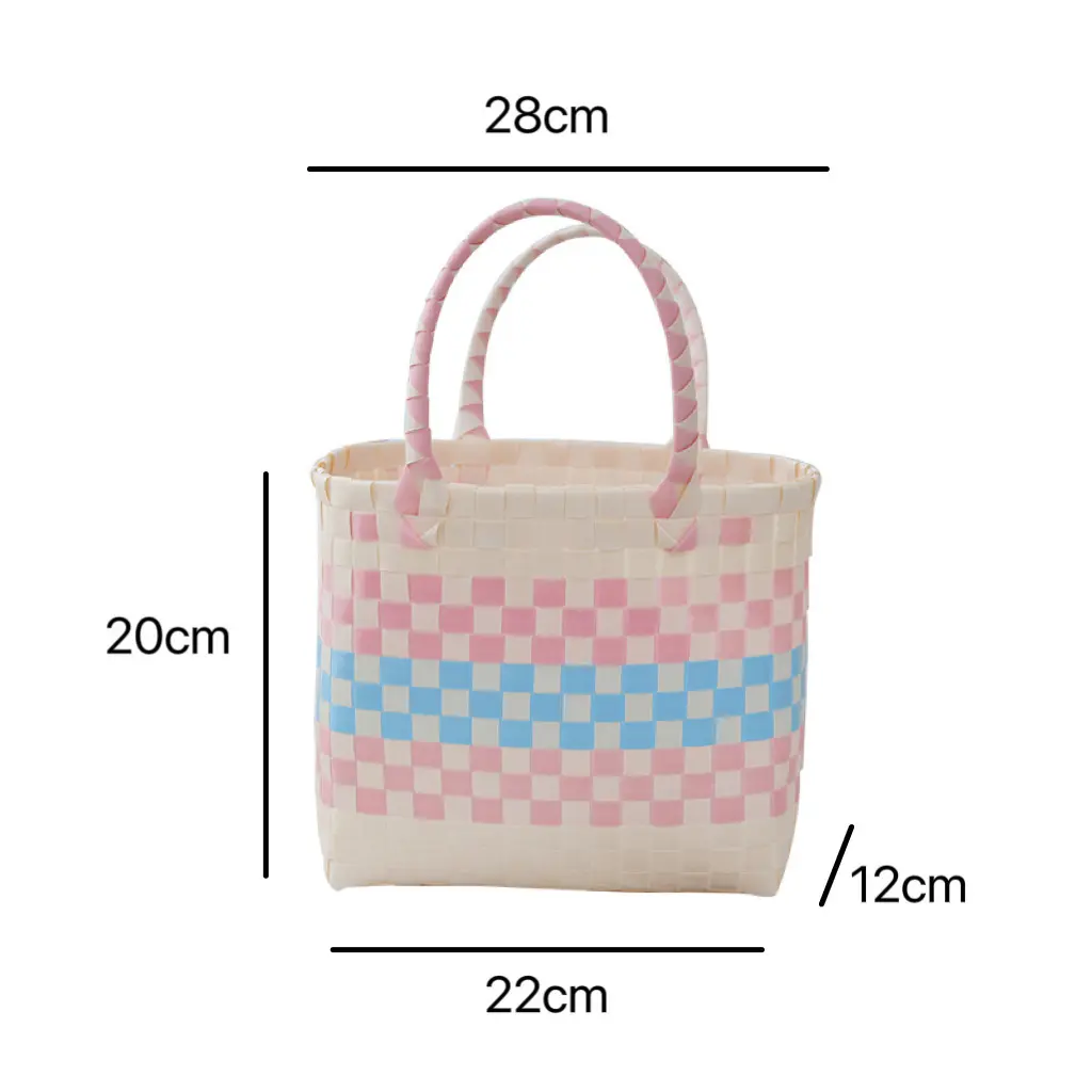 小清新塑编小方包克塑编手提篮包装手提袋手工包