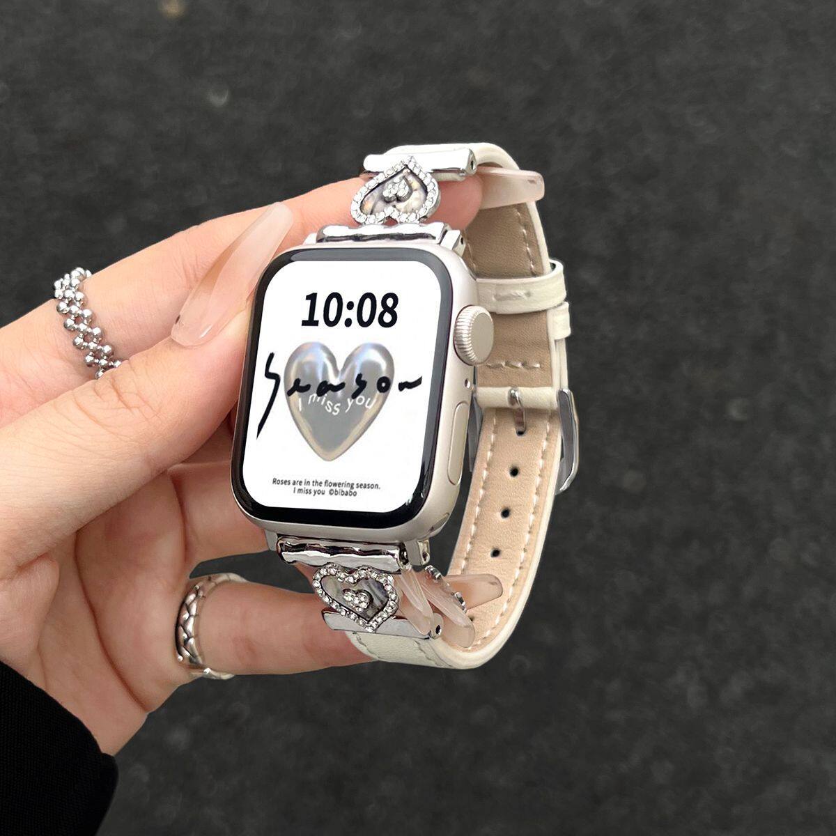 适用vivowatchgt表带女款vivowatch5新款轻奢真皮高级小众手表带 - 实物图