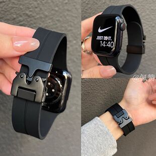 降落伞硅胶磁吸扣oppowatch3/2/X/3pro/4pro手表表带新款女se适用