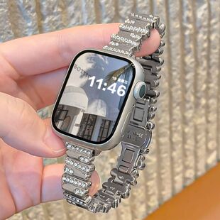 不规则镶钻适用oppowatch3/X/2/3pro/4pro手表表带金属男女高级se