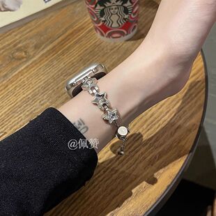 镶钻星星oppowatch3/2/X/3pro/4pro手表表带高级女se金属表链适用