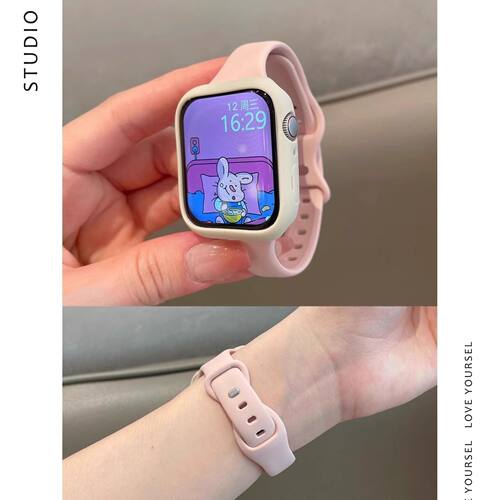 小蛮腰蝴蝶扣oppo手表watch3/2/X/3pro/4pro表带运动硅胶女se适用