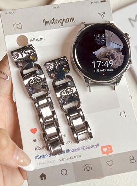 适用vivo watch3表带iQOO WatchGT手镯链式OPPO123可爱男女生表带